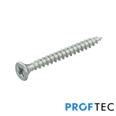 Proftec universele schroef platkop voldraad verzinkt 4,0x40mm Pozidrive - per 200 stuks